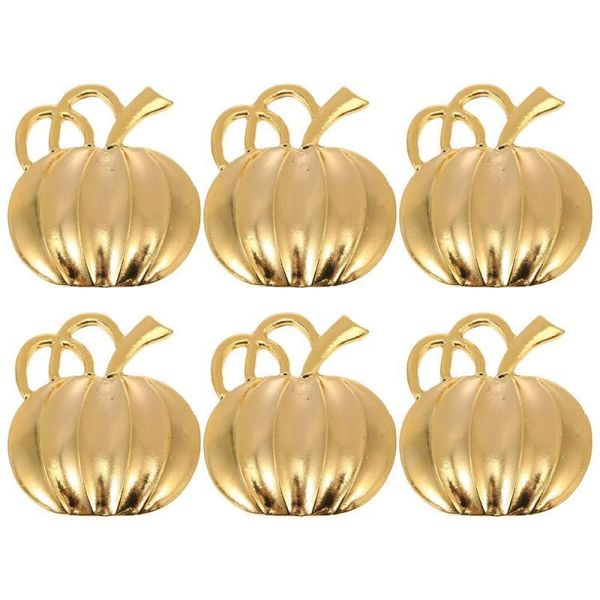 

napkin rings 6pcs/set pumpkin shape ring party table decoration golden holder wedding