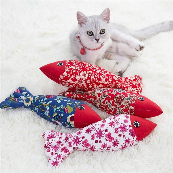 

cat toys chinese style pet playing toy fish shape bite resistant catnip chewing
