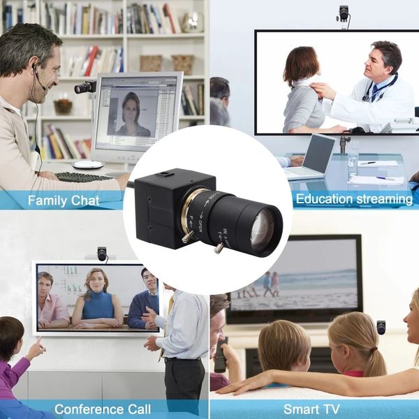 USB Kamera USB 2.0 Yüksek Hızlı Webcam CCTV 5-50mm Varifokal Lens 8Megapiksel Yüksek Çözünürlüklü Sony IMX179 Mini HD Dizüstü PC için Endüstriyel HD 8MP Endüstriyel