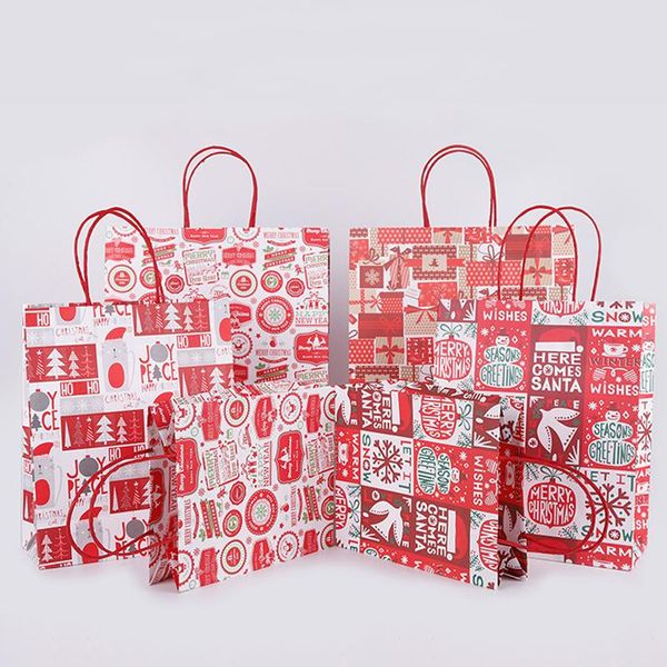 

gift wrap 1pc christmas bags santa sacks kraft paper bag kids party favors box home decor