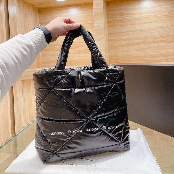 

winter women cotton shopping bags luxury lady warm handbags purses soft totes diamond lattice pattern fashion handbag meidium size highquali