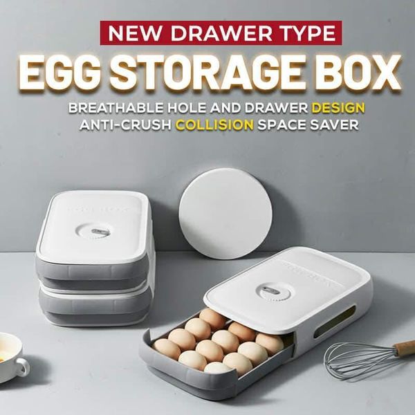 

storage bottles & jars eggs box holder container drawer type kitchen fridge egg organizer with lid stackable sealed fresh-keeping tools