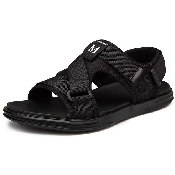 

mens sandals womens sandy beach shoes lady gentlemen slippers breathable and lightweight flip flops, Black