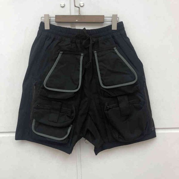 

slightly loose shorts men women classic high street multiple pockets breeches, Black