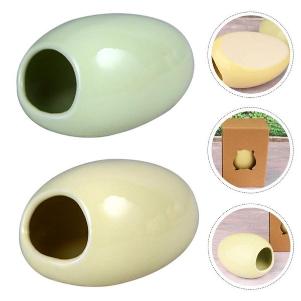 

small animal supplies 2pcs hamster cooling nests ceramic houses animals nest pet