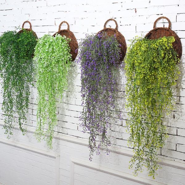 

decorative flowers & wreaths artificial fake silk flower vine hanging garland plant home garden wedding decor green ivy leaf wreath foliage