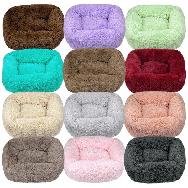 

kennels & pens pet dog bed warm fleece round kennel house long plush winter pets beds for medium large dogs cats soft sofa supplies