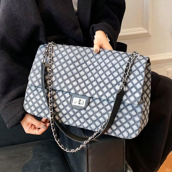 

evening bags luxury designer high capacity flap crossbody for women 2021 winter fashion travel chain shoulder handbags and purses 7690