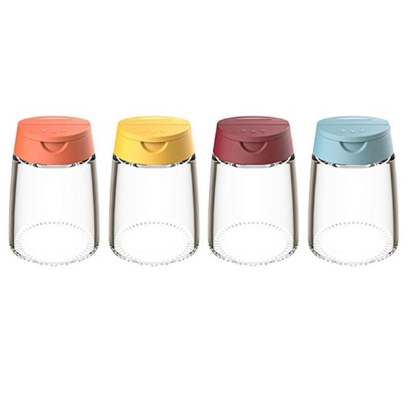 

storage bottles & jars 4pcs glass seasoning jar spice can bottle for condiment sealed kitchen