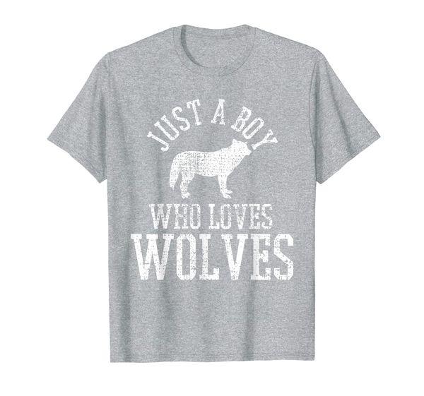 

wolf t shirt just a boy who loves wolves tee, White;black