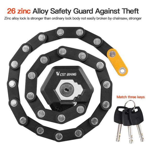 

bike locks west biking foldable lock mtb bicycle hamburg high security anti-theft scooter chain accessories
