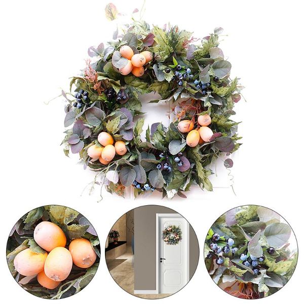 

autumn harvest decor garland handmade farmhouse wreath fruit leaves rustic decoration door christmas simulation decorative flowers & wreaths