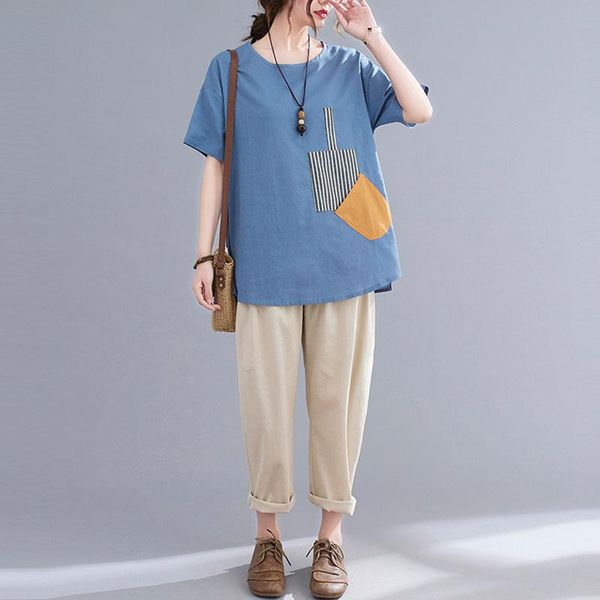 

piece sets women cotton linen casual suits 2021 summer simple style female t-shirt and ankle-length harem pants s3939 women's two, White