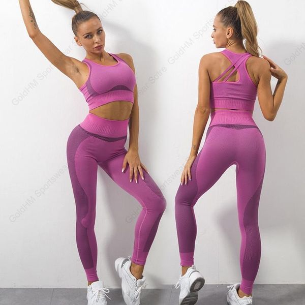 

yoga outfit 2pcs/set pants corset vest set women push up leggings sportswear knitting fitness workout tights woman jogger