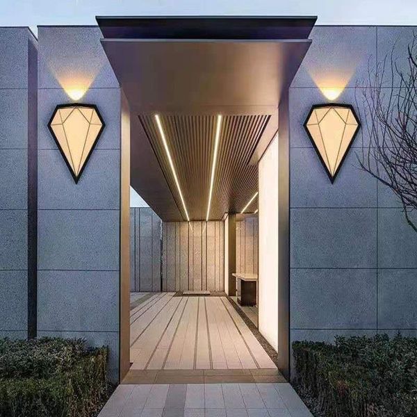 

wall lamp led light diamond shape indoor living room corridor decoration lighting outdoor porch sconces aluminum + acrylic