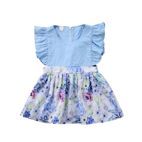 

girl's dresses fashion born toddler baby girls flower dress off shoulder o-neck princess party pageant sundress clothes, Red;yellow