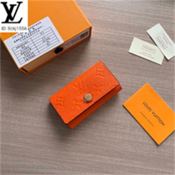 

wallets key real brand clutches embossed small designer case men luxury leather long chain dfxd compact purse m62630 evening orange key card, Red;black