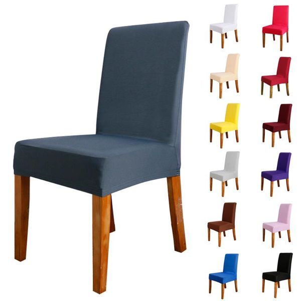 

solid colour dining chair cover spandex stretch slipcover case for home banquet el universal office protector d30 covers
