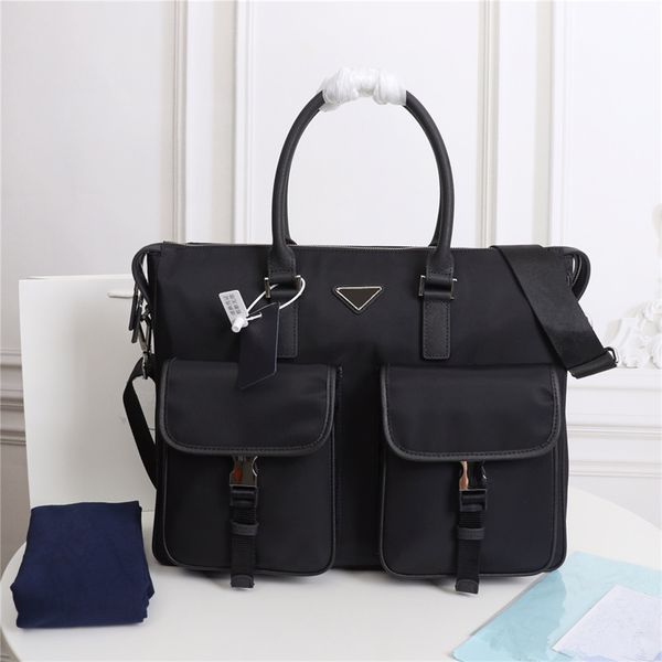 

men's black nylon designer waterproof briefcase lapbag large capacity casual simple office handbag