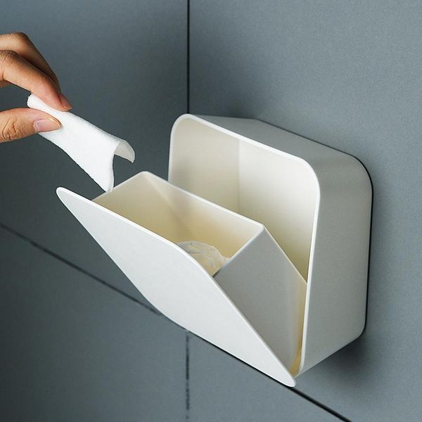 

multifunctional creative cotton swabs receiving box wall-hanging flipping dust-proof small bathroom supplies plastics shelves
