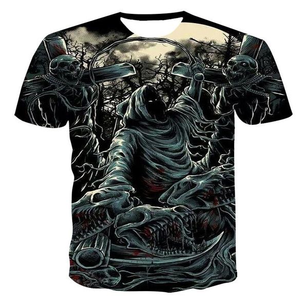 

men's t-shirts fashion summer tshirt men 2021 3d skull printing t-shirt breathable streetwear splicing t shirt xxs-6xl, White;black