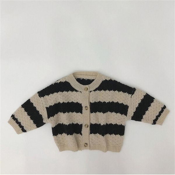 

milancel autumn kids sweaters striped boys cardigans warm girls knitwear children clothes 211106, Blue