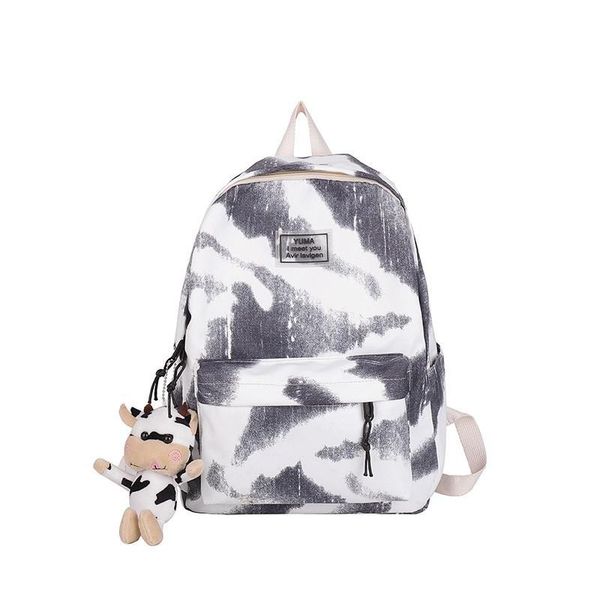 

school bags summer canvas fashion women's backpack large-capacity and lightweight student schoolbag personalized printing trendy travel