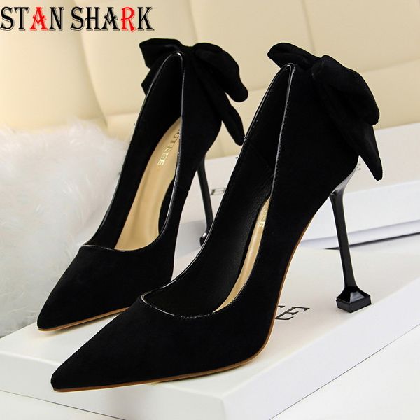 

sandals spring women pumps shoes high heels butterfly-knot wedding ladies kitten stiletto for xfza, Black