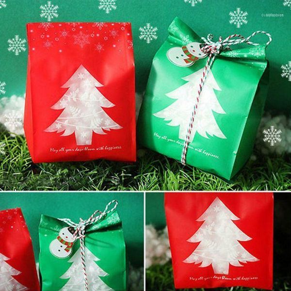 

christmas decorations 50pcs merry kraft paper bag cookie packaging bags for biscuits snack candy party decoration1