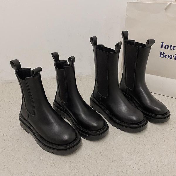 

boots women's rubber clogs platform flat heel rain med pu basic shoes, Black