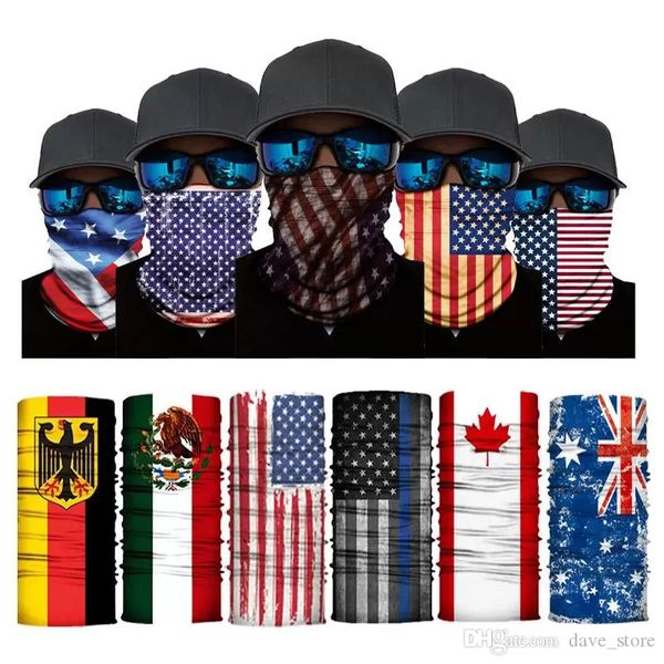 Reusável Máscaras Faciais Americanas Reino Unido Alemanha Canadá Bandeira De Impressão De Máscara Lavável Ciclismo Ajustável