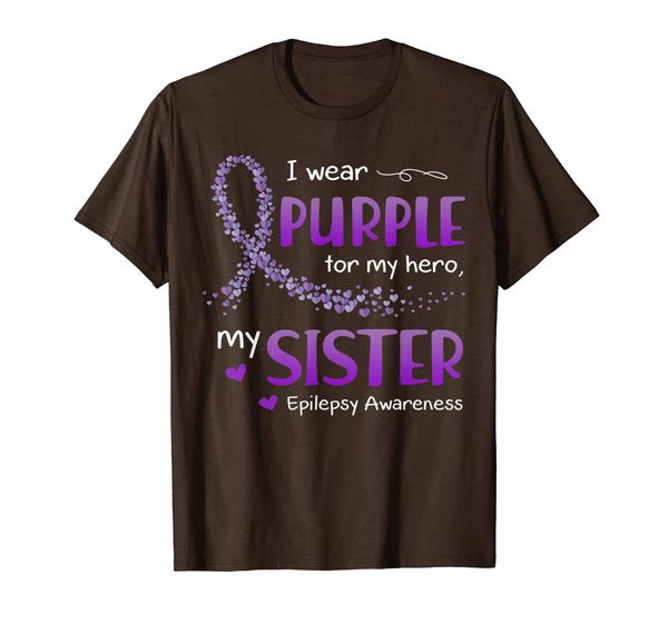 

i wear purple for my sister epilepsy awareness t-shirt, White;black