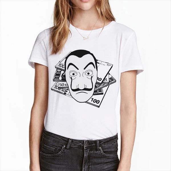 

la casa de papel women paper house robbery bella ciao tees tv show streetwear harajuku, White