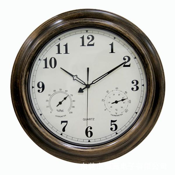 

wall clocks luxury large clock vintage metal watch silent home decor creative with temperature moisture meter zegary gift
