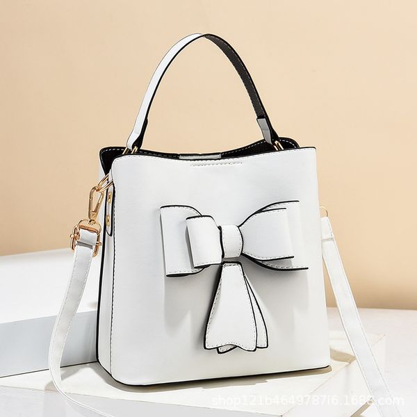

women bags korean spring 2021 wild bow cute messenger women's bucket bag shoulder handbag summer and dddsv