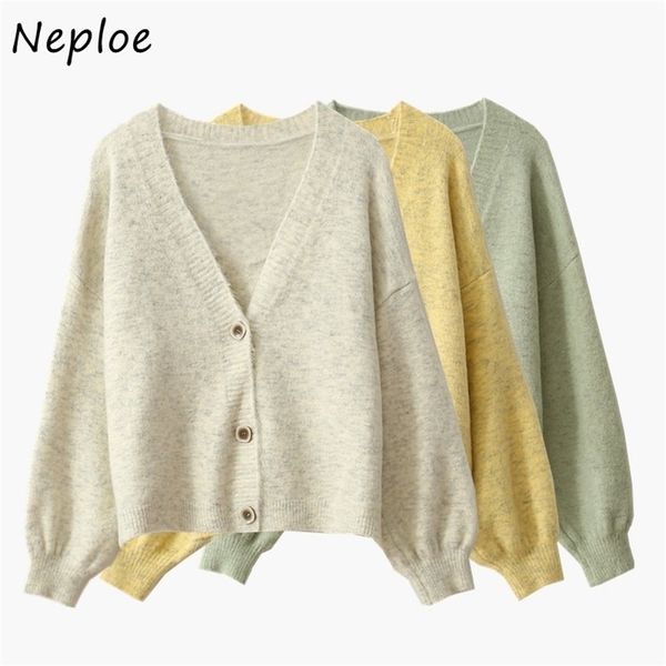 

oversized solid knitted cardigans women single breasted female coat long sleeve casual v-neck sweaters 1f264 210422, White;black