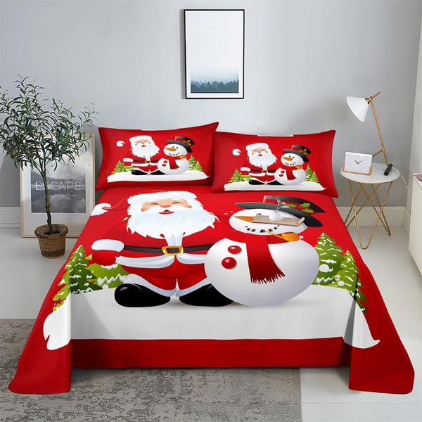 

sheets & sets christmas snowman bedding sheet home digital printing polyester bed flat with case print