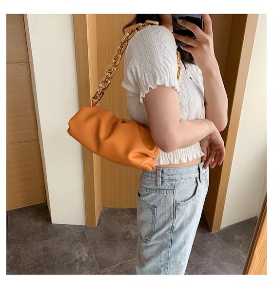 

women's bag chain belt fashion versatile shoulder cloud style handbags large capacity women female purse storage bags