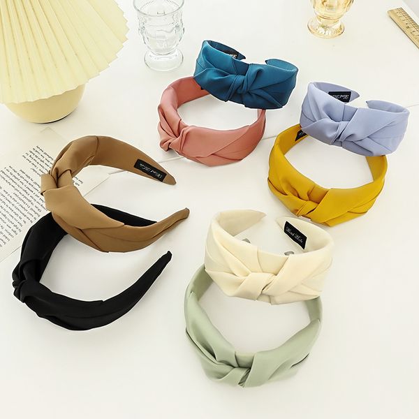 

summer wide side cross knotted headband for women girls hair hoop bands female hairband fashion hair accessories headwear, Silver