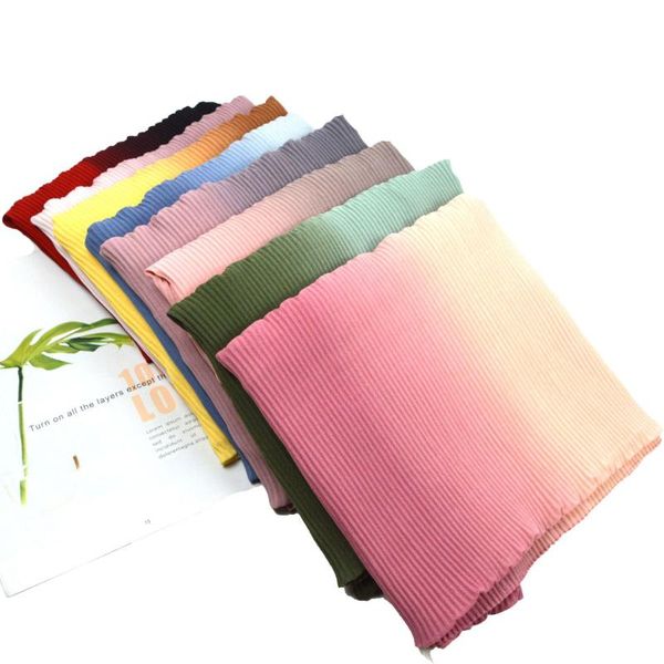 

scarves hh8 1pcs ombre crinkle fashion women solid chiffon headscarf hijab scarf muslim shawl islamic hijabs arab wrap head, Blue;gray