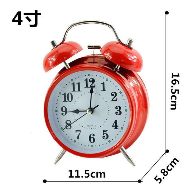 

4-inch metal ring digital bedside large volume silent students wake up time small alarm clock