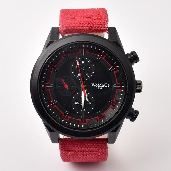 

wristwatches brand womage watch men fashion military outdoor sport watches fabric strap hour quartz clock relogio masculino reloj hombre, Slivery;brown