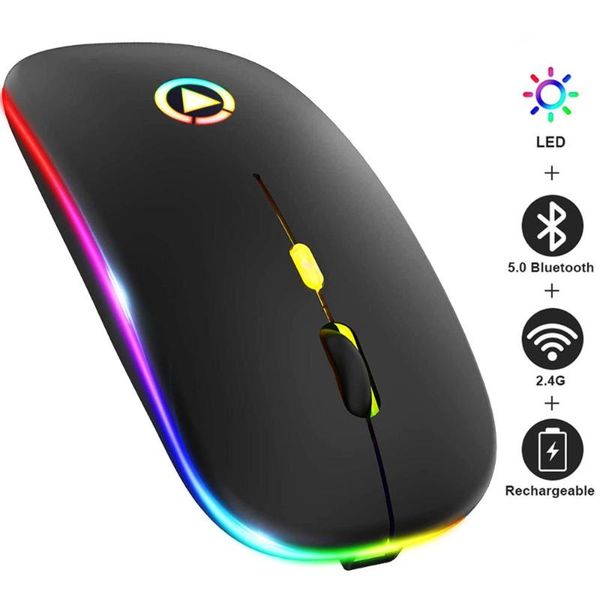 

mice rechargeable wireless gaming mouse led backlight silent 2.4ghz usb computer game ergonomic mause for lappc gamer