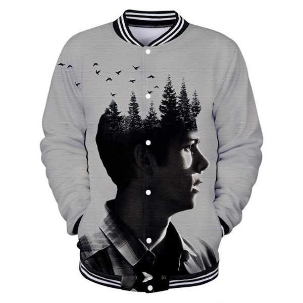 

teen wolf close-up stilinski 24 lahey mccall male shirt print mens hip hop baseball uniform streetwear men jacket men's jackets, Black;brown