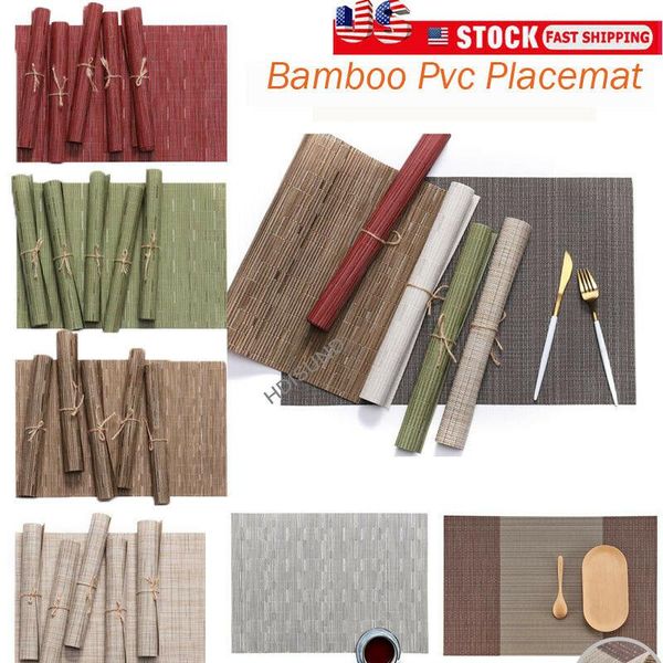 

mats & pads bamboo pvc dining room weave woven placemats table heat insulation place