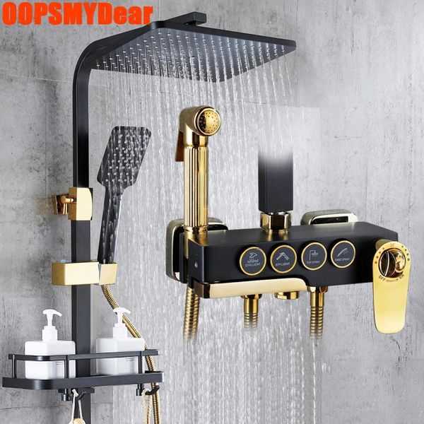 

bathroom shower sets spa rainfall set smart thermostatic digital system bathtub cold bath wall mount faucet massage tap