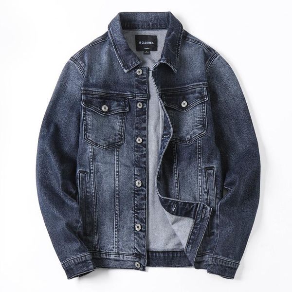 

men's jackets men clothing 2021 fashion brand autumn and winter denim blue washed jacket slim comfortable, Black;brown