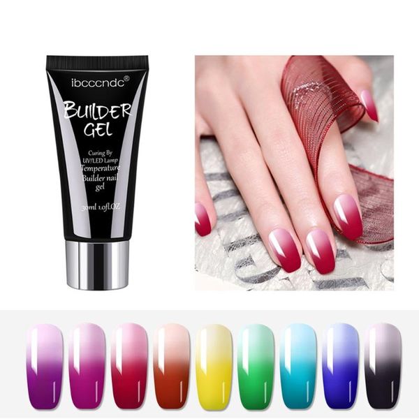 

nail art painless quick temperature change extension glue crystal model potherapy manicure kit gel, Red;pink