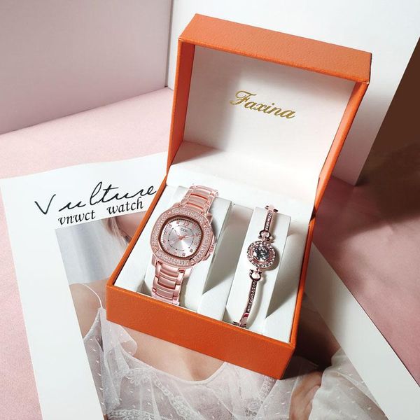

wristwatches female watch ladies wristwatch casual quartz women's watches bangle box gift set luxury clock waterproof relogio feminino, Slivery;brown