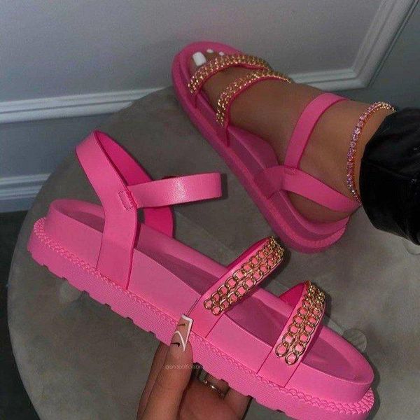 

summer shoes woman flat platform sandals women soft leather buckle casual open toe gladiator wedges, Black